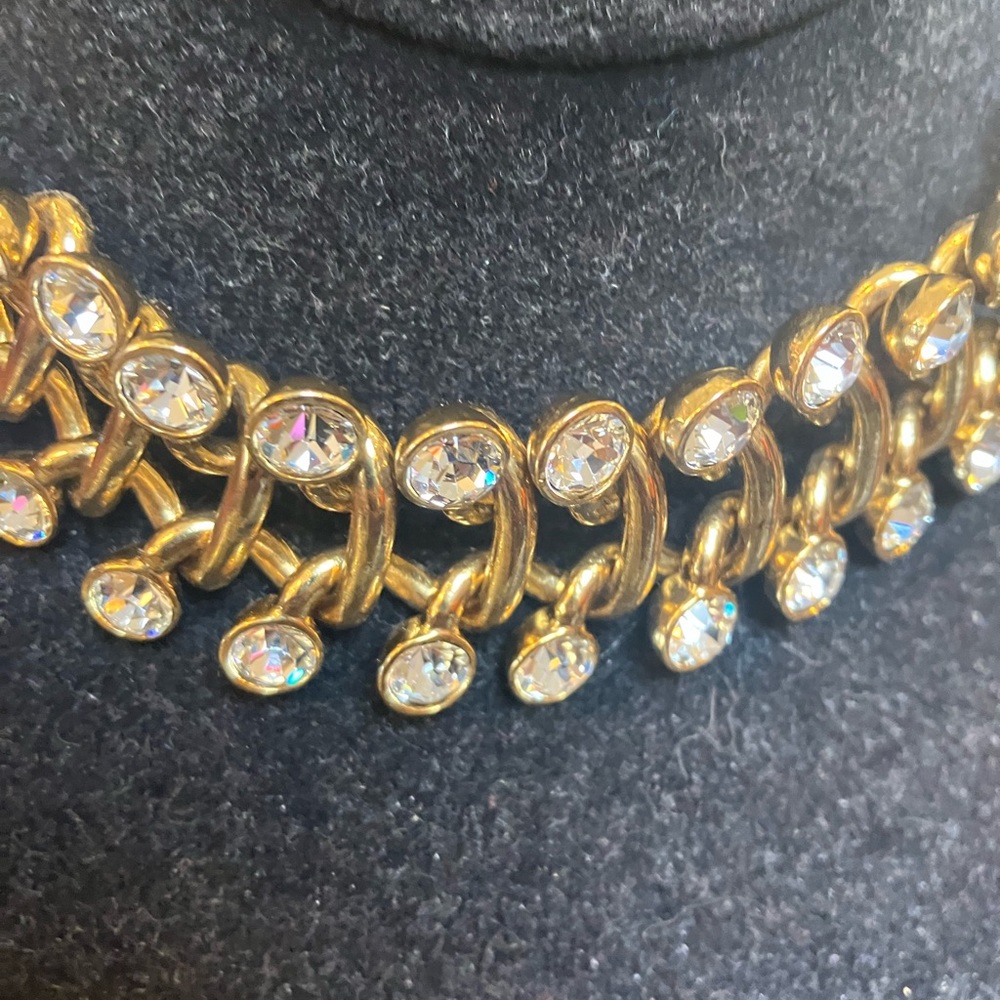 Oscar de la Renta rhine rhinestone choker - Picture 4 of 7